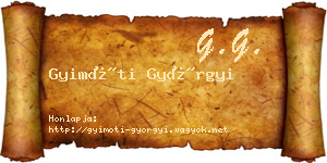 Gyimóti Györgyi névjegykártya
