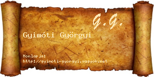 Gyimóti Györgyi névjegykártya